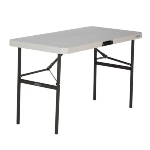 Lifetime klapbord 122 x 61 cm i offwhite med UV-beskyttet bordplade og pulverlakeret stålstel, stærkt og praktisk til daglig brug