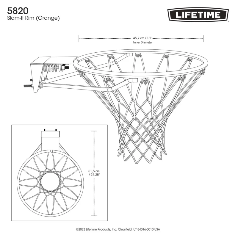 Tegning basket net af backboards den passer til