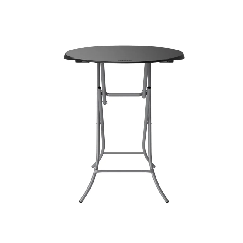 Lifetime cocktailbord model 81240 med sort bordplade set fra siden – sammenklappeligt og robust design