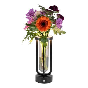 Securit® FLORENCE LED bordlampe og vase, sort