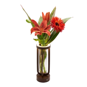 Securit® FLORENCE LED bordlampe og vase, brun