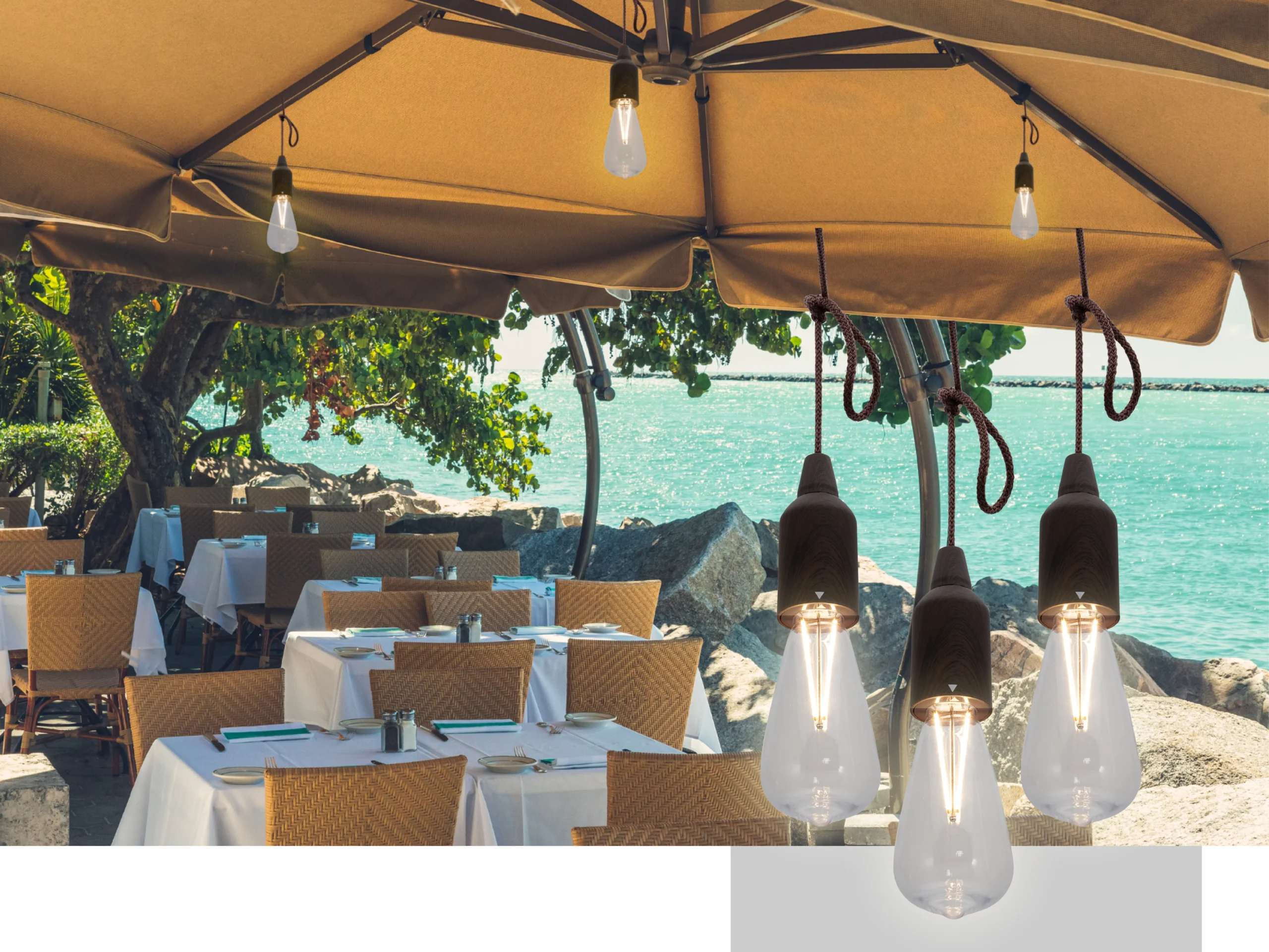 Securit® 3 stk. COPENHAGEN LED lamper til parasol, ledningsfri og genopladelige - Billede 3