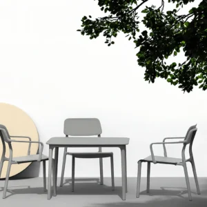 rimo sæt, borde og stole i grå