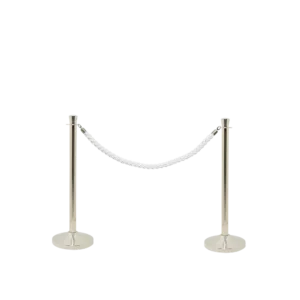 Securit® CLASSIC CHROME - Sæt med 2 afspærringsstolper og 1 hvidt reb