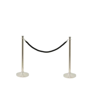 Securit® CLASSIC CHROME - Sæt med 2 afspærringsstolper og 1 sort reb