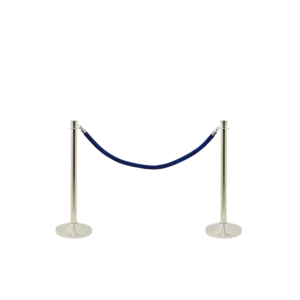 Securit® CLASSIC CHROME - Sæt med 2 afspærringsstolper og 1 blåt reb
