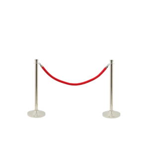 Securit® CLASSIC CHROME - Sæt med 2 afspærringsstolper og 1 rød velour reb