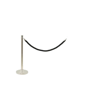 Securit® CLASSIC CHROME - Sæt med 1 afspærringsstolpe og 1 sort reb