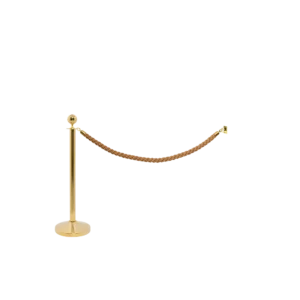 Securit® CLASSIC GOLD - Sæt med 1 afspærringsstolpe, 1 bronzefarvet reb og 1 vægkrog