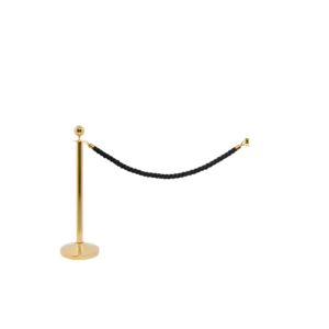 Securit® CLASSIC GOLD - Sæt med 1 afspærringsstolpe, 1 sort reb og 1 vægkrog