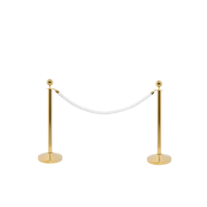 Securit® CLASSIC GOLD - Sæt med 2 afspærringsstolper og 1 hvidt reb