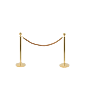 Securit® CLASSIC GOLD - Sæt med 2 afspærringsstolper og 1 bronzefarvet reb