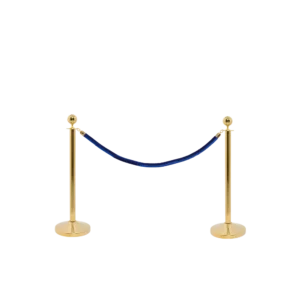 Securit® CLASSIC GOLD - Sæt med 2 afspærringsstolper og 1 blåt velour reb