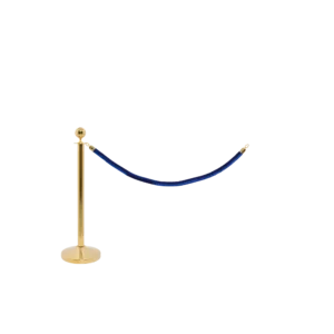 Securit® CLASSIC GOLD - Sæt med 1 afspærringsstolpe og 1 blåt velour reb