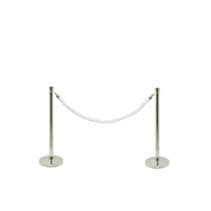 Securit® BUDGET - Sæt med 2 afspærringsstolper og 1 hvidt reb