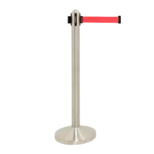 Securit® UDTRÆK - afspærringsstolpe med rødt udtræksbånd