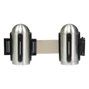 Securit® UDTRÆK - Væghængt afspærring med gråt udtræksbånd