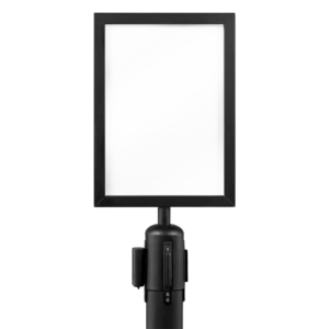 Securit® BUDGET Topskilt - til afspærringssytsem med udtræk, sort