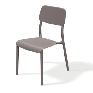 Rimo stabelstol i støvet brun i moderne design – robust og let stol til indendørs og udendørs brug