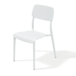 Rimo stol i hvid med moderne formgivning – komfortabel og slidstærk stol til café og lounge