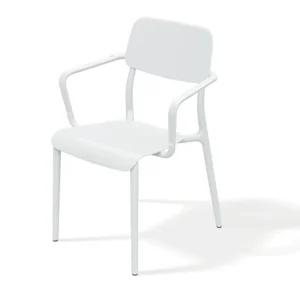 Rimo armstol i hvid variant – minimalistisk og stilrent udtryk