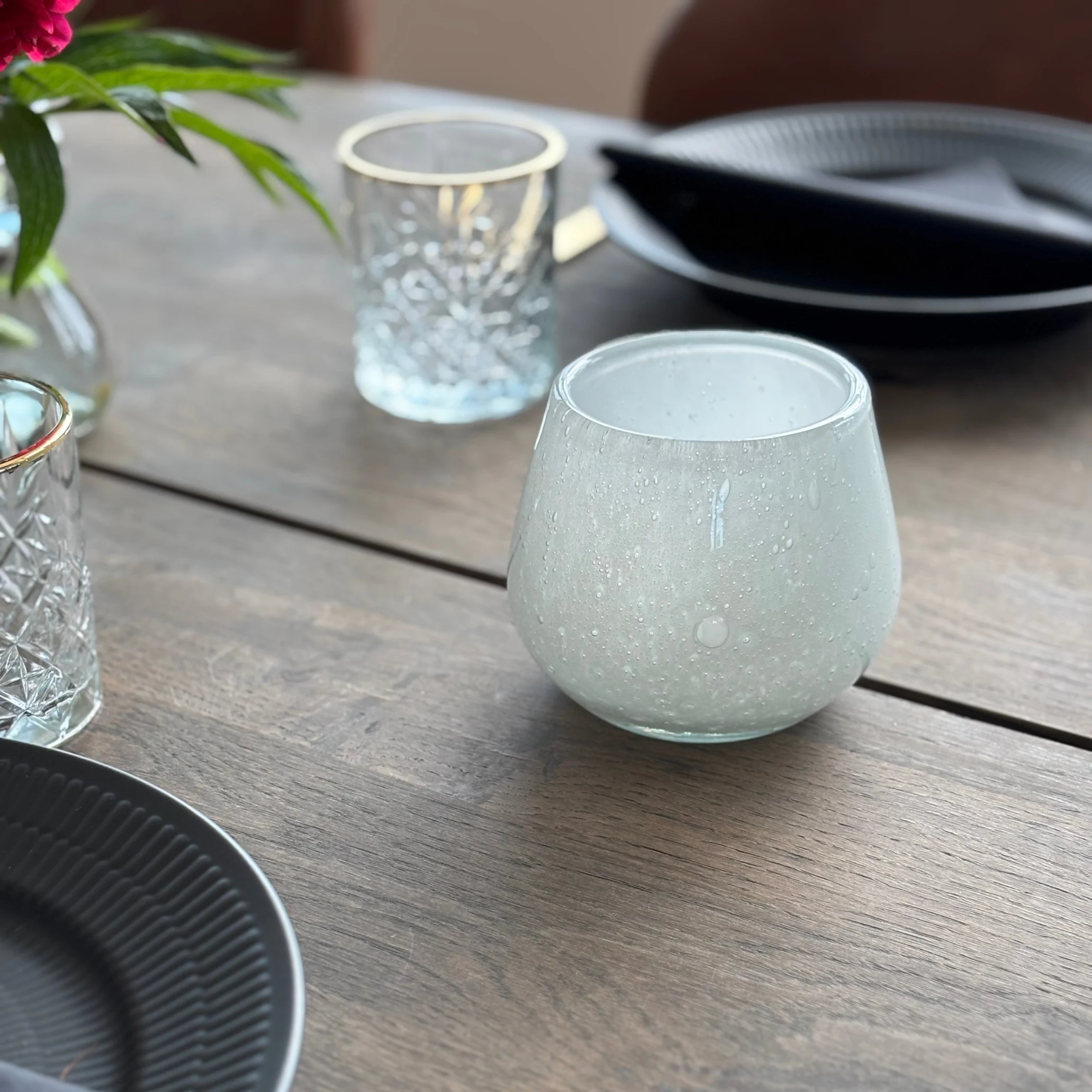 Securit® Sæt 12 stk. LUNA glasstager, 12 stk. LED fyfadslys og ladestation, hvide/favet & hvidt lys - Billede 9